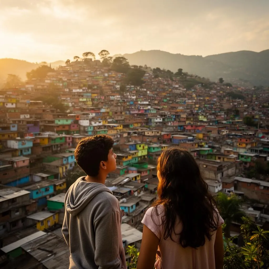 A hillside neighborhood in Cali, Colombia.